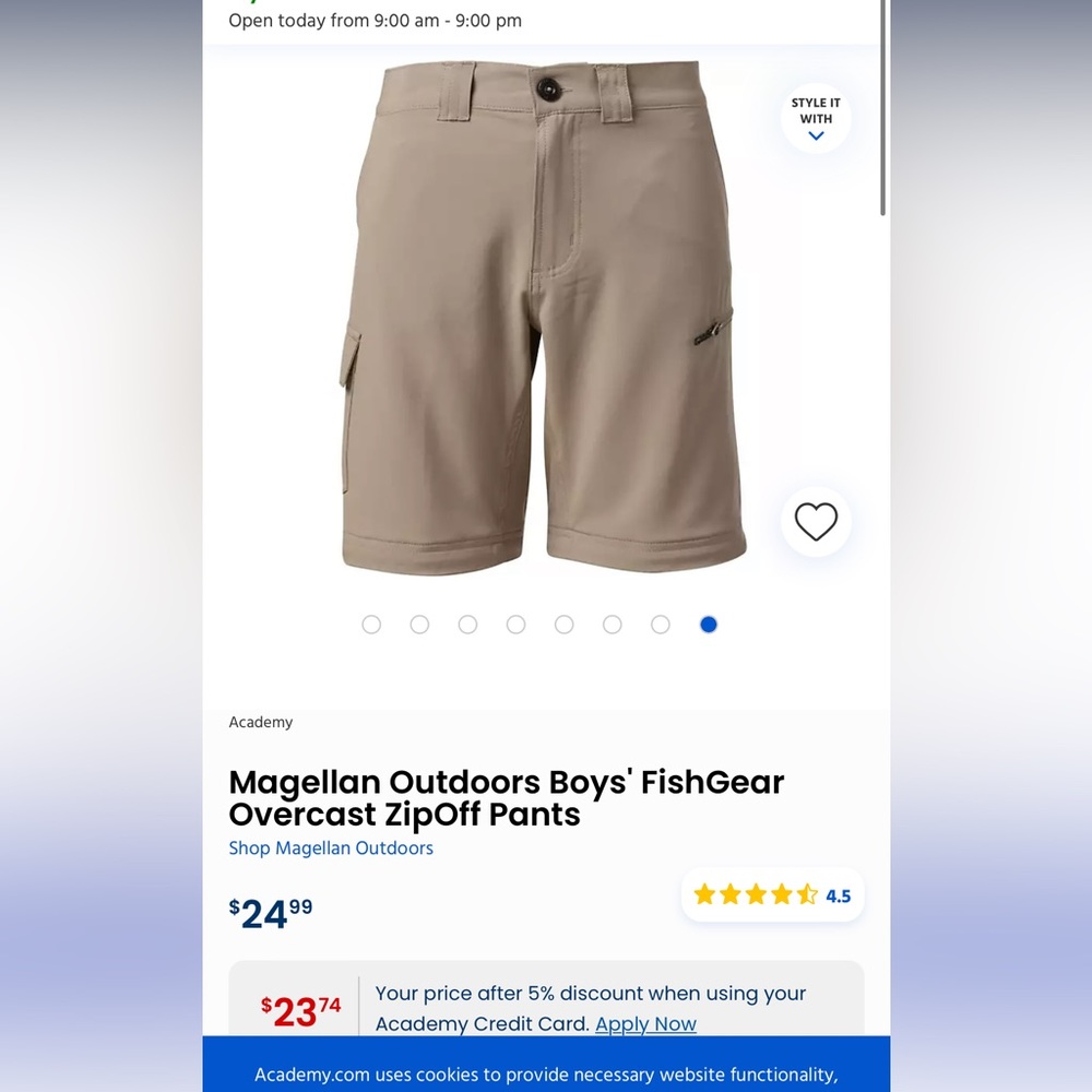 Youth fishing pants